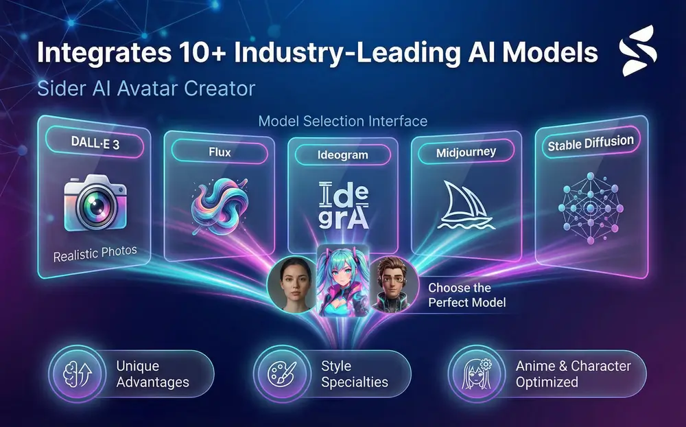 AI model selection interface showing DALL·E 3, Flux, and other premium options