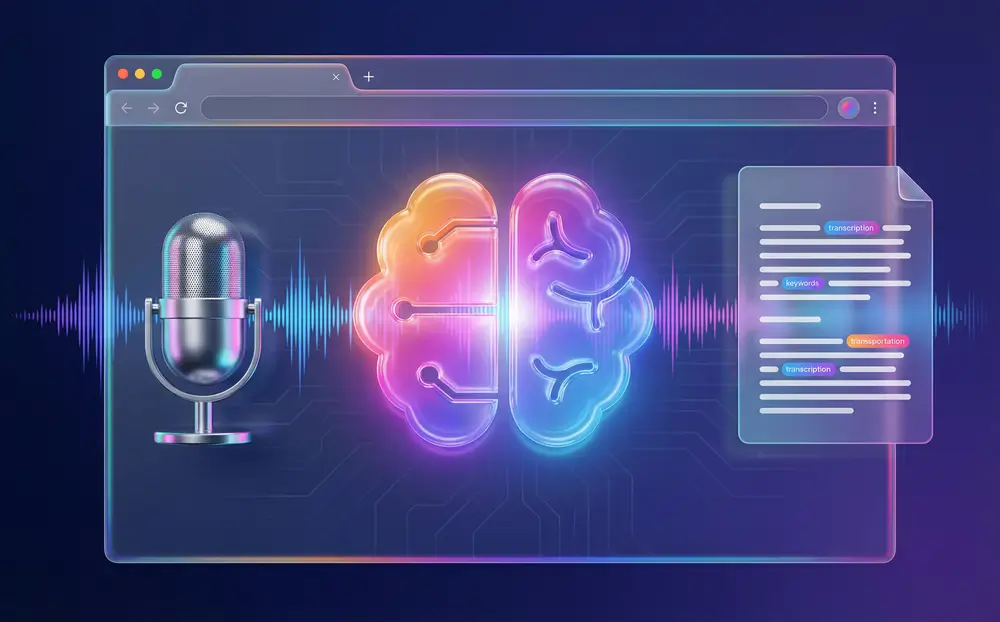 Voice recorder online in Chrome and Edge browser sidebar