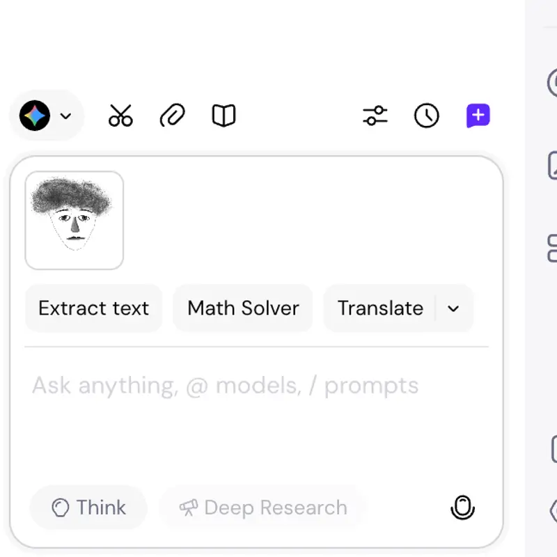 Captura de tela da interface de upload de imagem no chat Sider