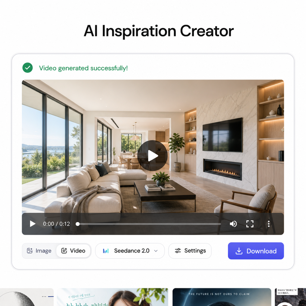 Sider Create generated real estate video result with download button