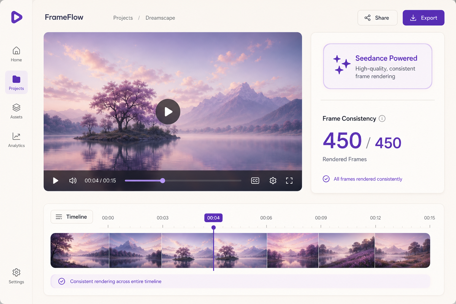 Seedance video generation engine badge with quality indicator for anime video creation
