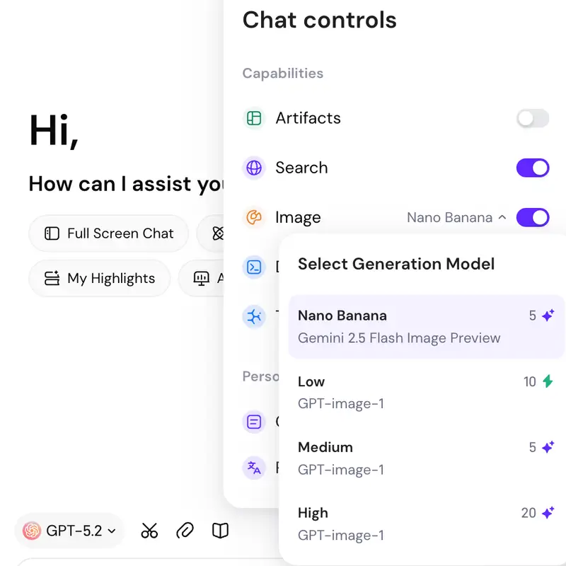 Select Nano-Banana in Chat Controls