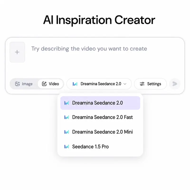 Seedance model selected in the AI anime generator dropdown menu