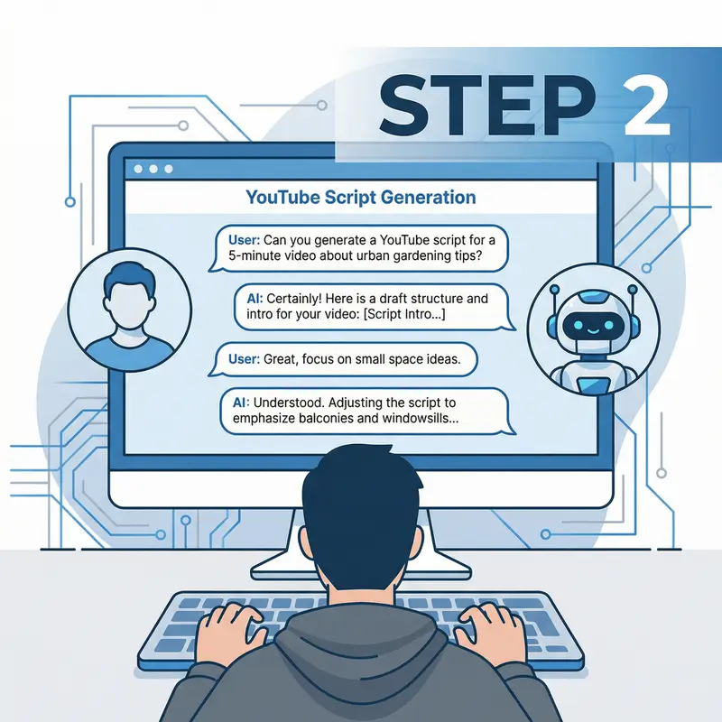 Step 2 Chatting with AI YouTube script creator.