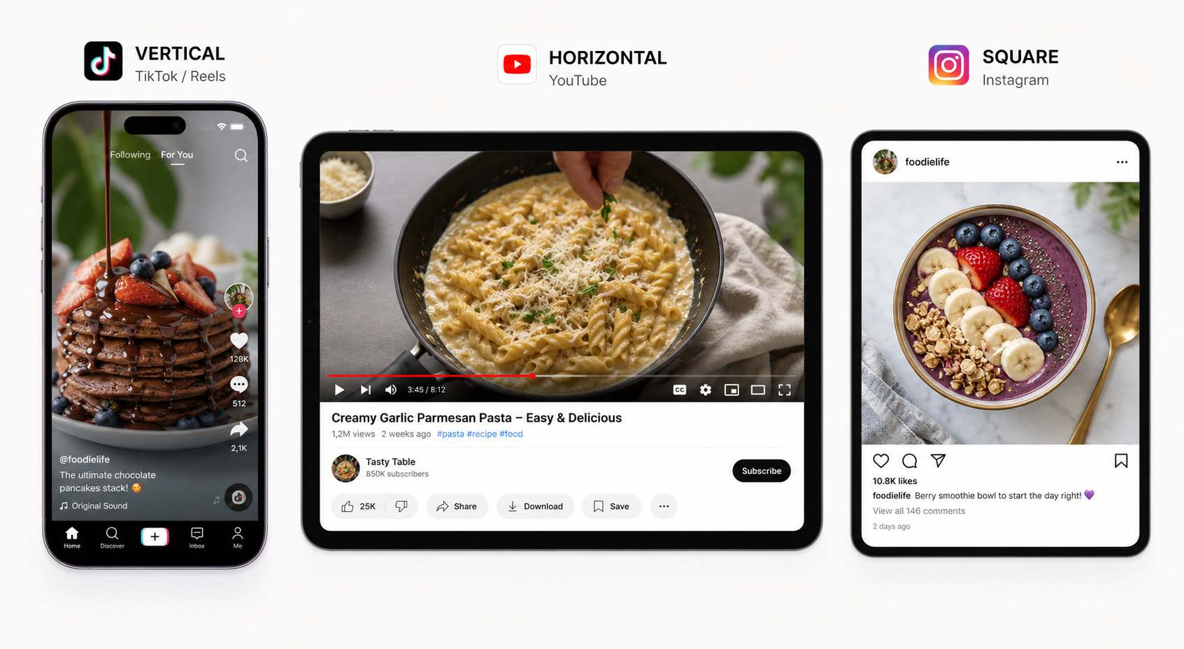 Sider multi-platform video format support for TikTok, YouTube, Instagram