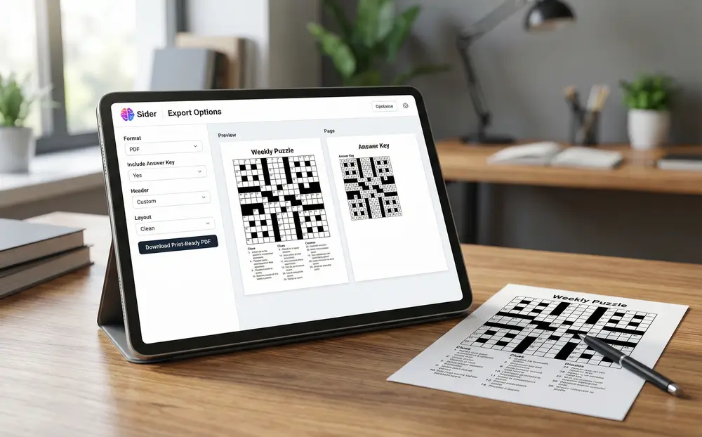 Spausdinama kryžiažodžių dėlionė PDF su atsakymų raktą