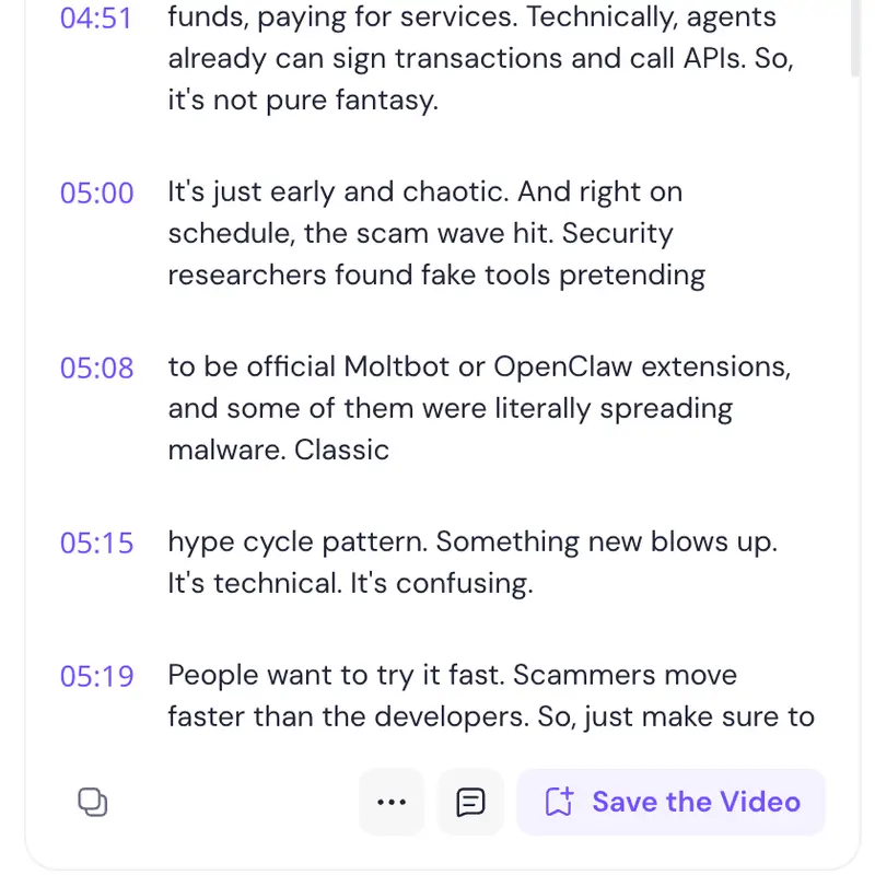 Export and summarize YouTube transcripts for study and research