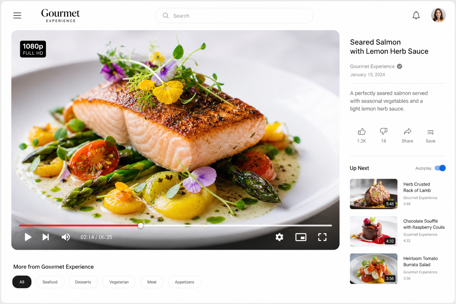 High quality AI generated food video at 1080p resolution