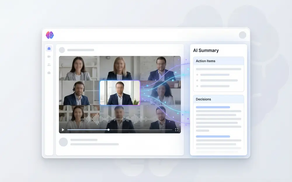 Meeting recording with AI summary and action items