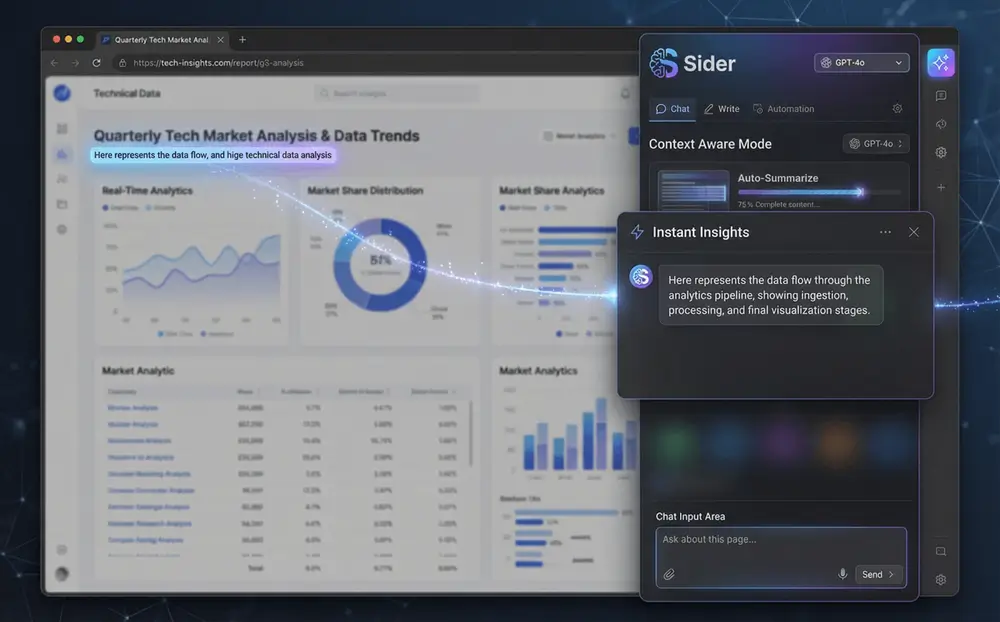 Sider AI sidebar assistant interface