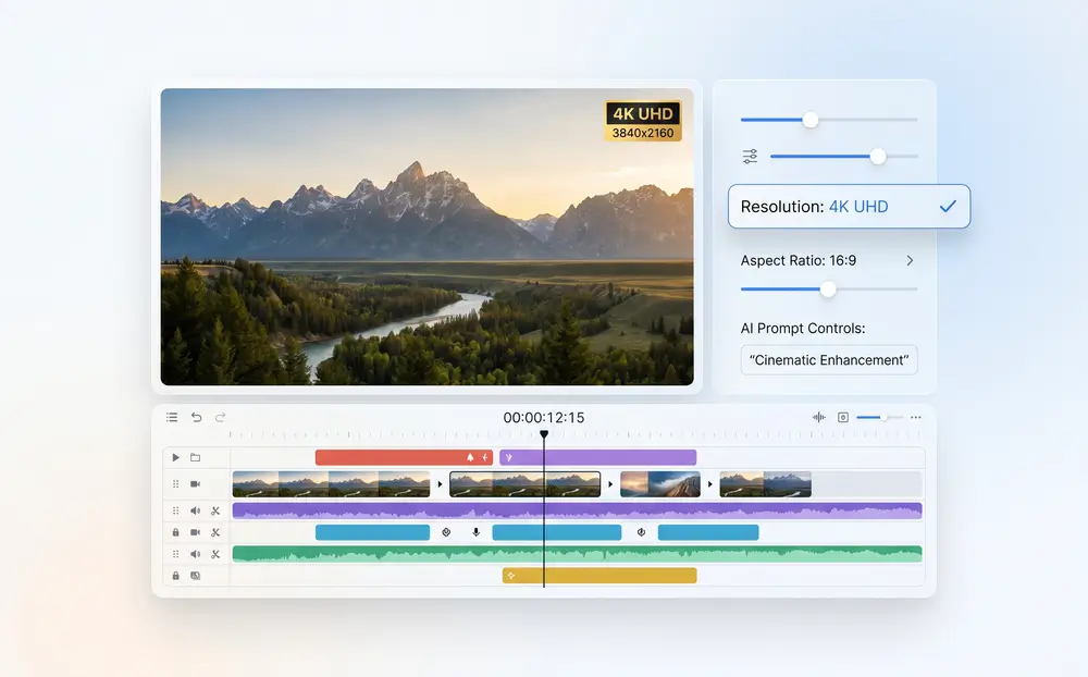 4K native resolution video editor interface
