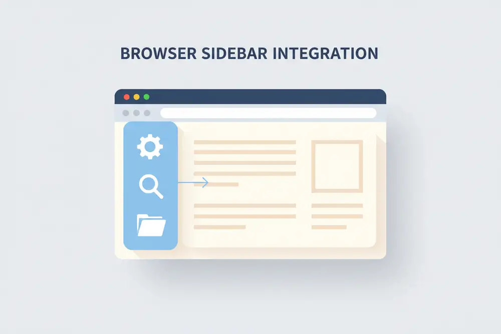 Browser window showing Sider sidebar panel with quick-access buttons