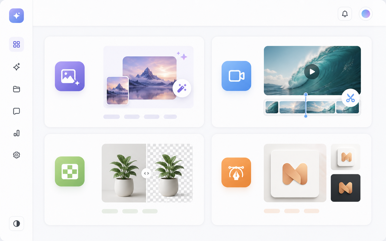 AI advertising studio dashboard
