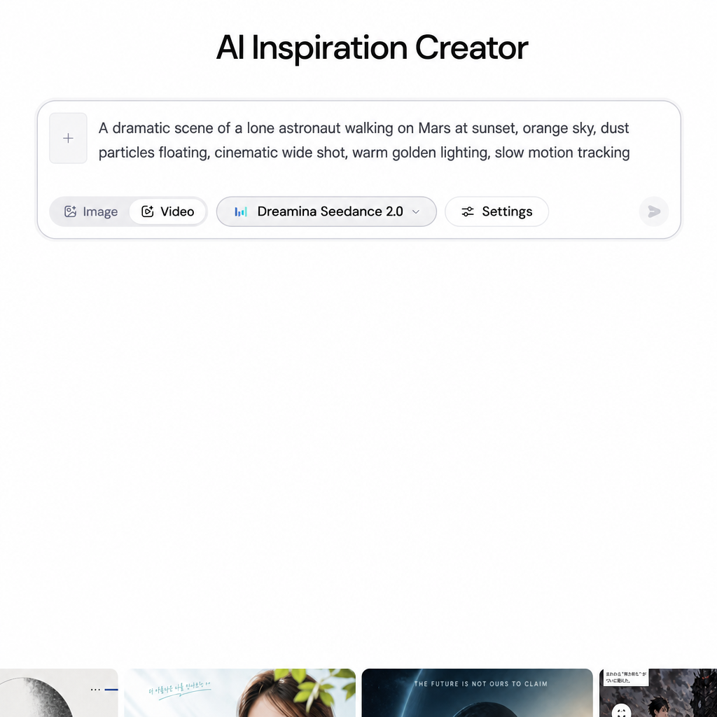 Sider AI film generator prompt input with astronaut Mars scene description text entered