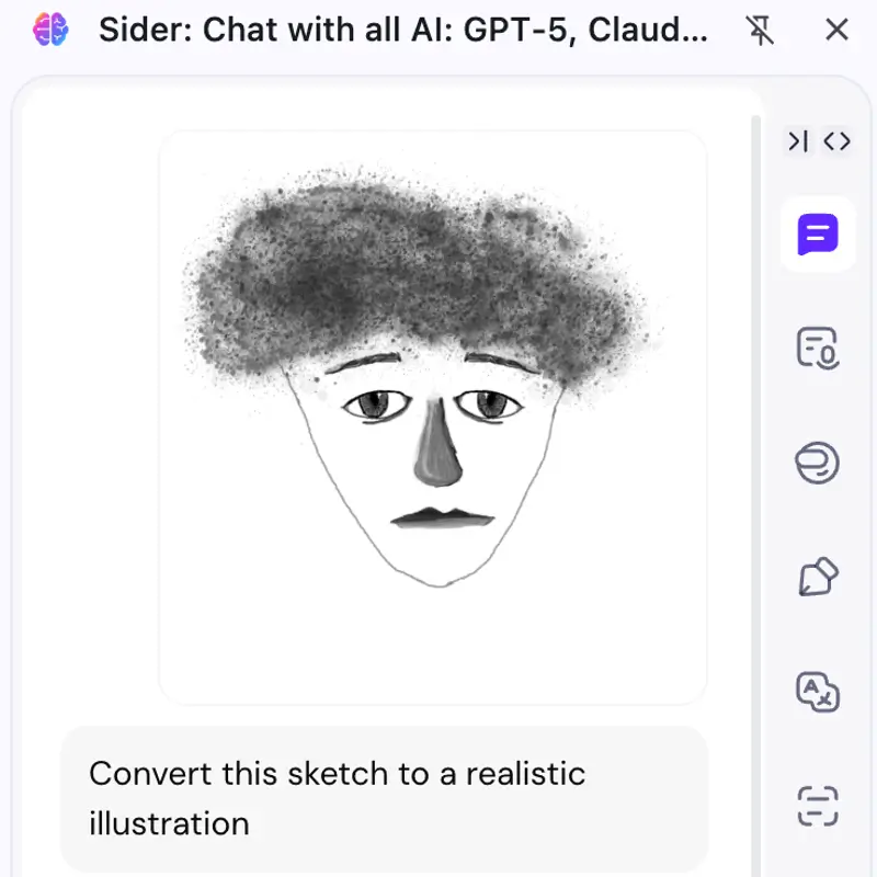 Entrada de chat mostrando instruções de edição de imagem em linguagem natural