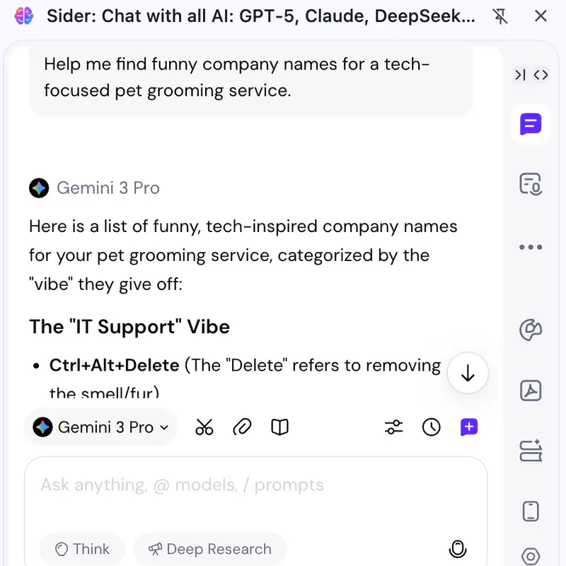 Step 2 - Inputting brand details into the AI prompt.