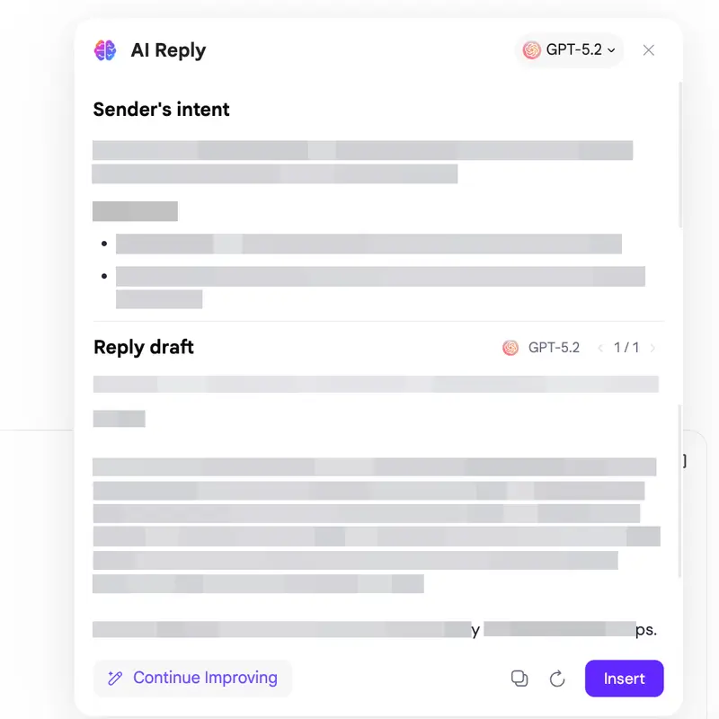 Email compose field with AI-generated content ready to send