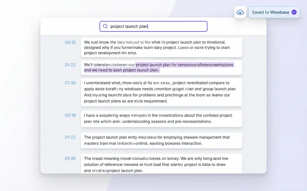 Automatic podcast transcript shown in Sider Wisebase