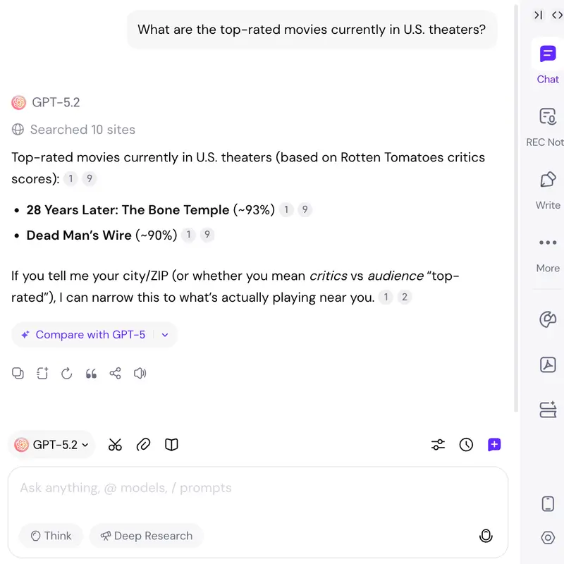 Chat to AI Search
