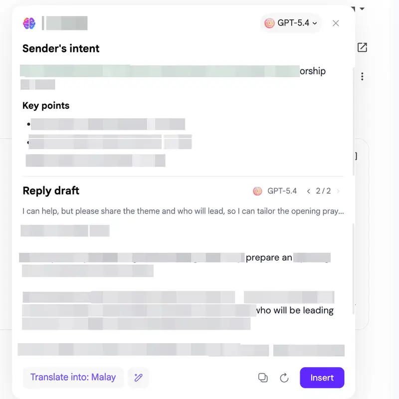 Email draft being reviewed, edited, and sent with confirmation notification