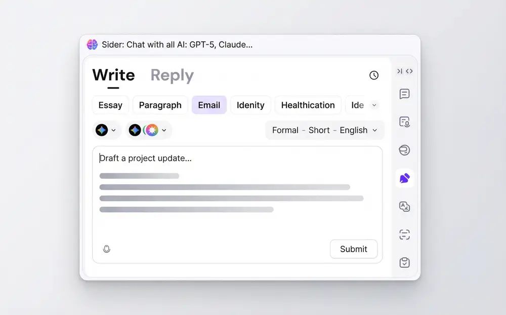 Write email interface with draft generation in progress