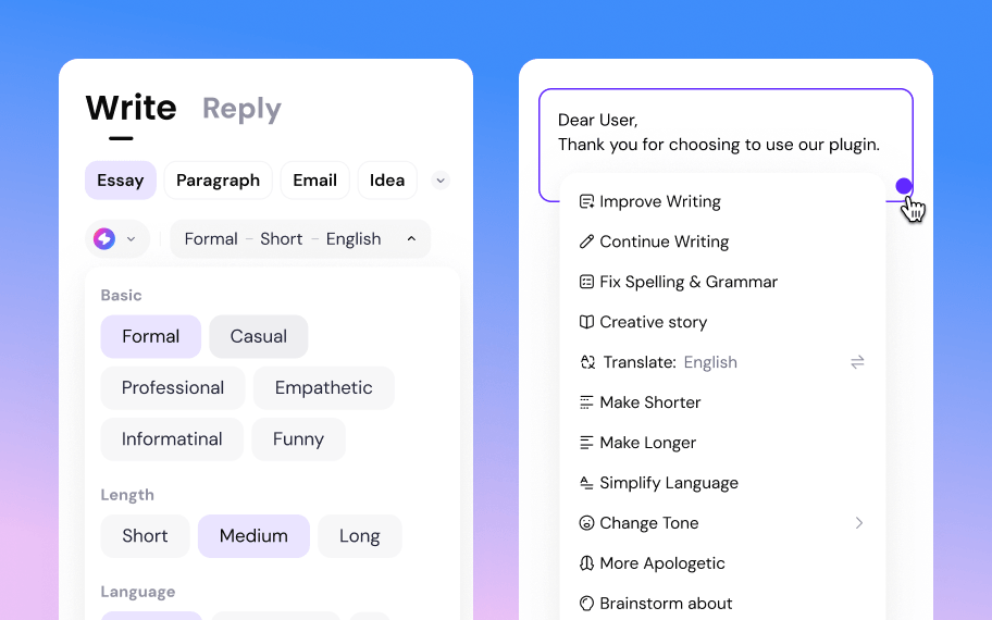 AI Writing Assistant with 20x Speed