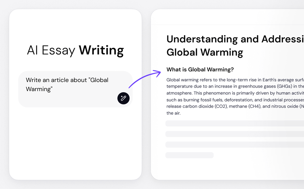 Enter a topic in AI essay writer