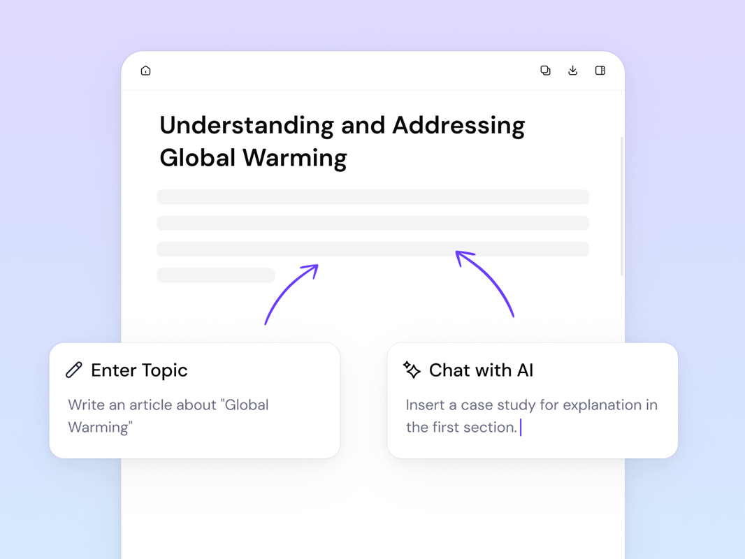Generate content from keyword or topic