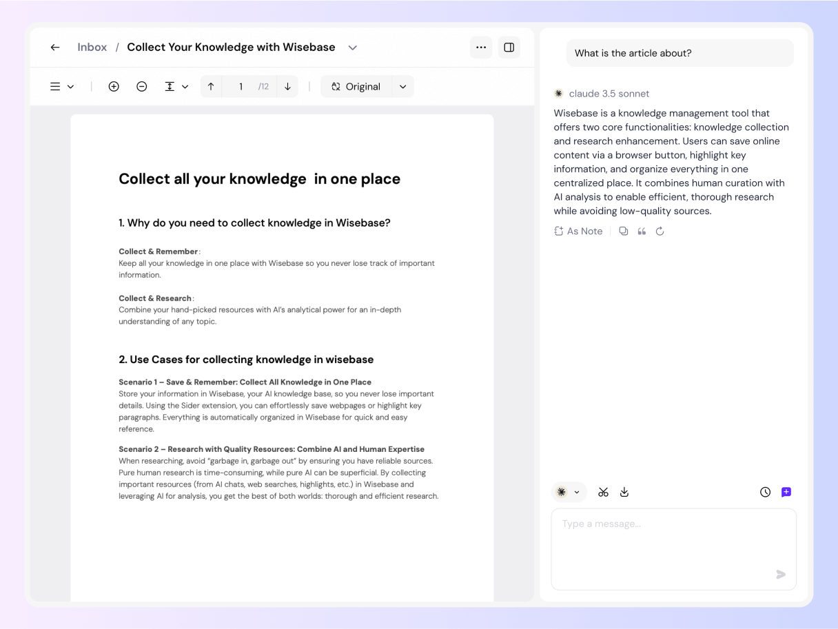 Manage and analyze documents effortlessly with advanced AI features like summarization and deep content understanding