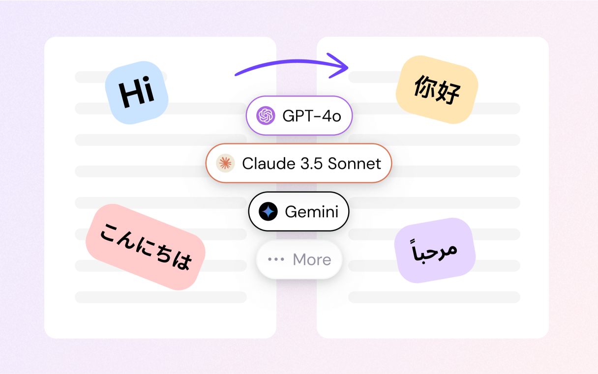 Select from advanced AI models for optimal translations across diverse needs