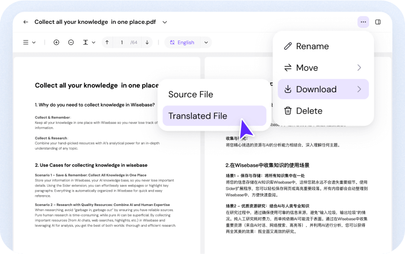Seamlessly compare, adjust, and save your translated content