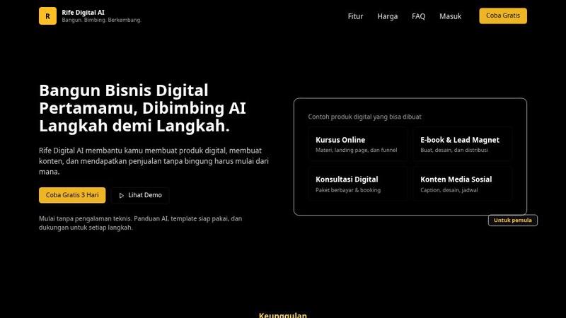 Rife Digital AI - Landing Page Premium