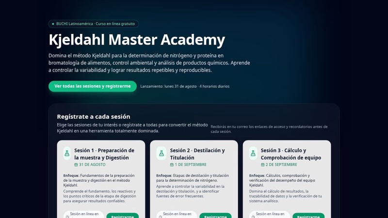 Kjeldahl Master Academy - Registro de Curso