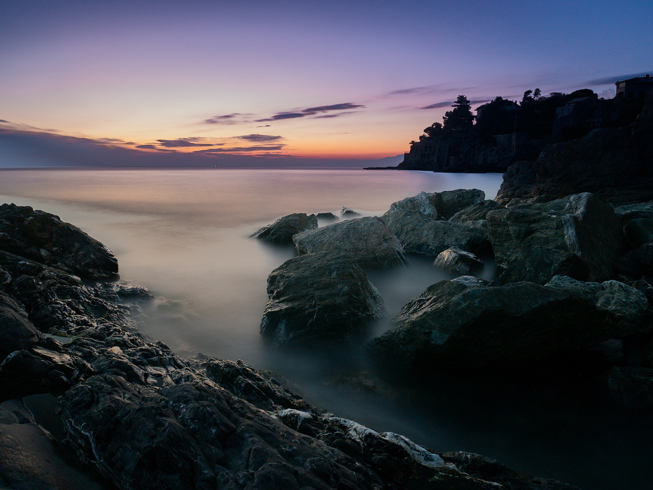 Foggy coastline, Western United States