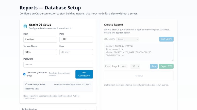 Oracle Report Connect