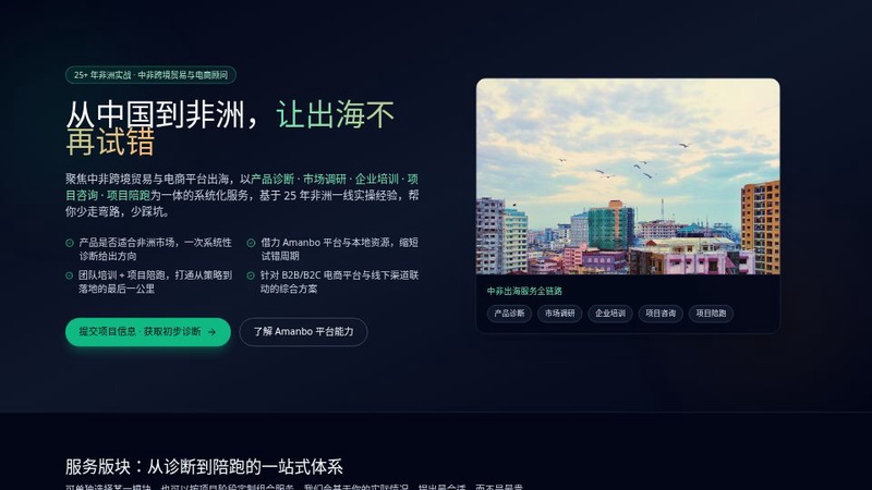 非洲贸易及电商智慧服务平台