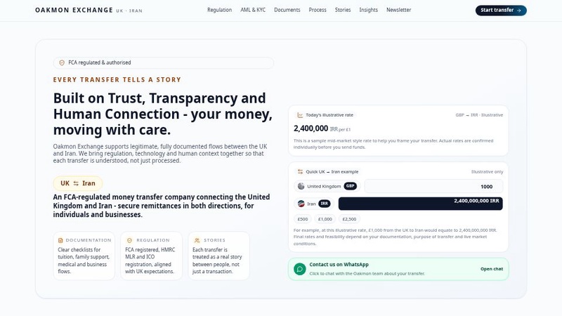 Oakmon Exchange - Secure & Insightful Money Transfers