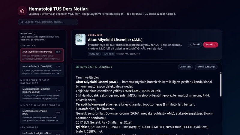 TUS Hematoloji Slaytları Web