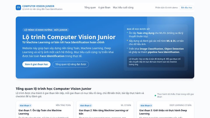 Lộ Trình Học Computer Vision Cơ Bản