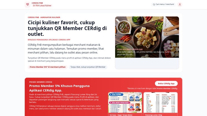 CERdig FnB Landing Page